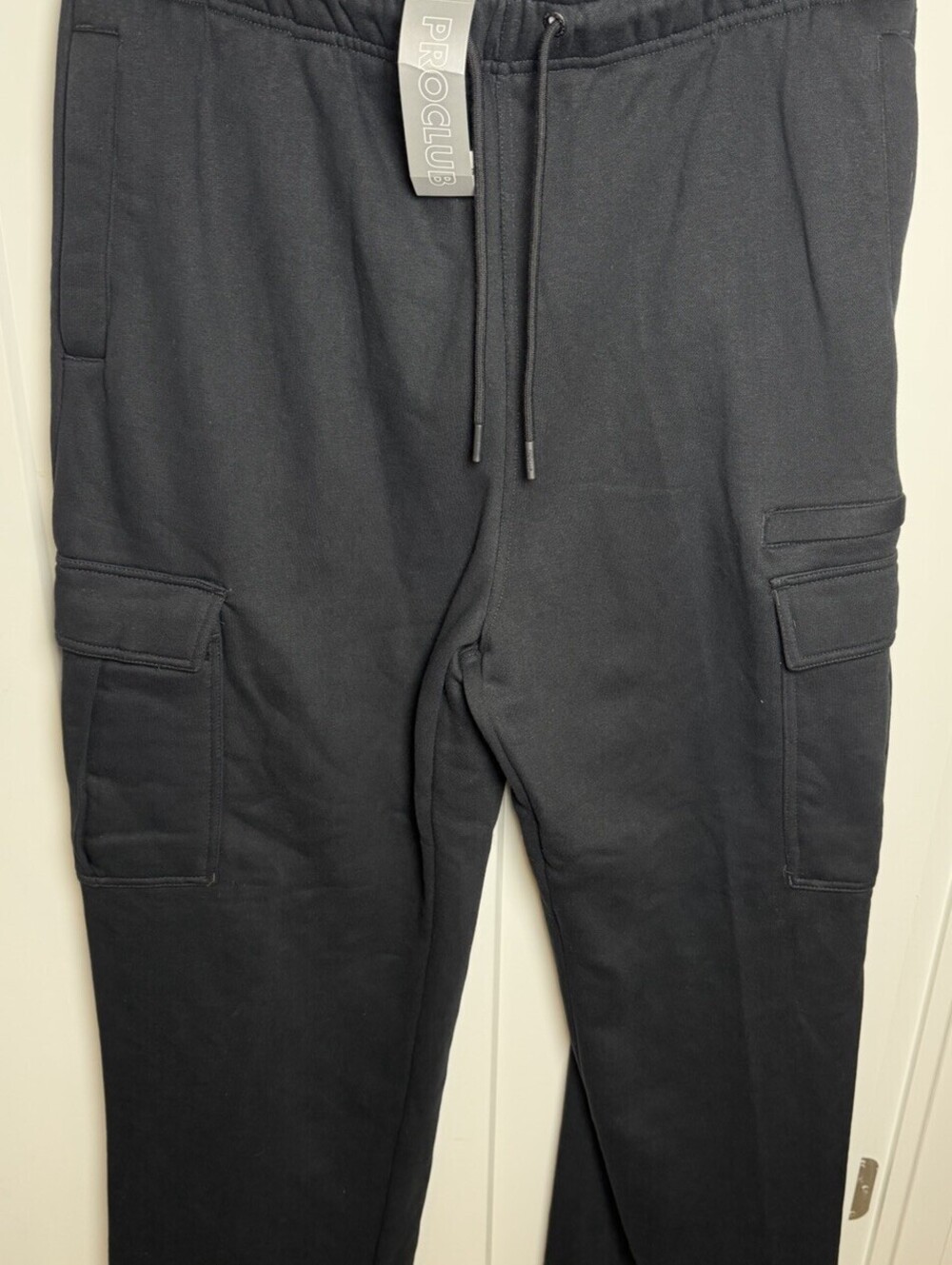 Pro Club Mens 3XL Heavyweight Cargo Sweatpants Black Open Hem NWT 32PC0404